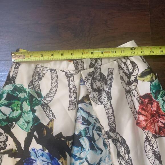 Tibi cream multicolor floral print scuba midi skirt - Picture 7 of 7